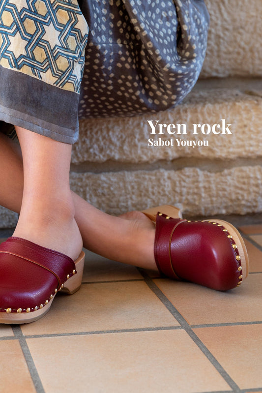 YREN ROCK CUIR GRAINE VEGETAL CERISE